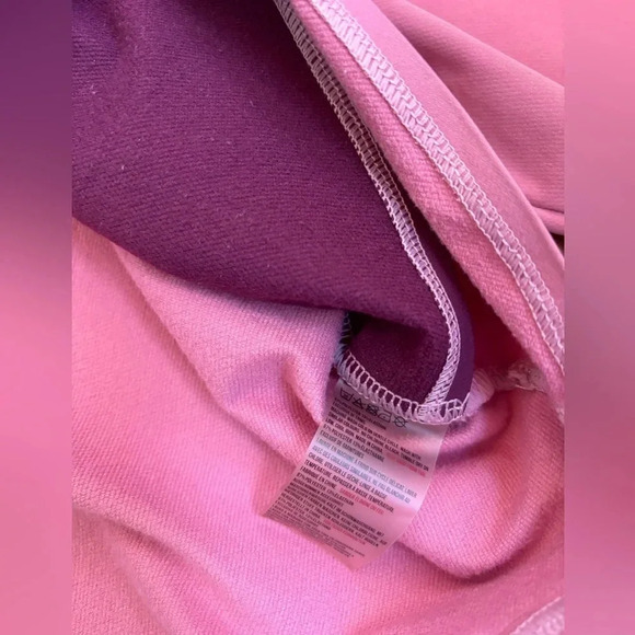 Gymshark Asymmetrical Performance Hoodie Dusty Pink Dark Ruby Colorblock Crop M - Picture 12 of 13